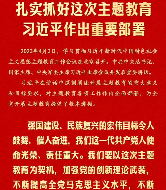 扎实抓好这次主题教育 习近平作出重要部署