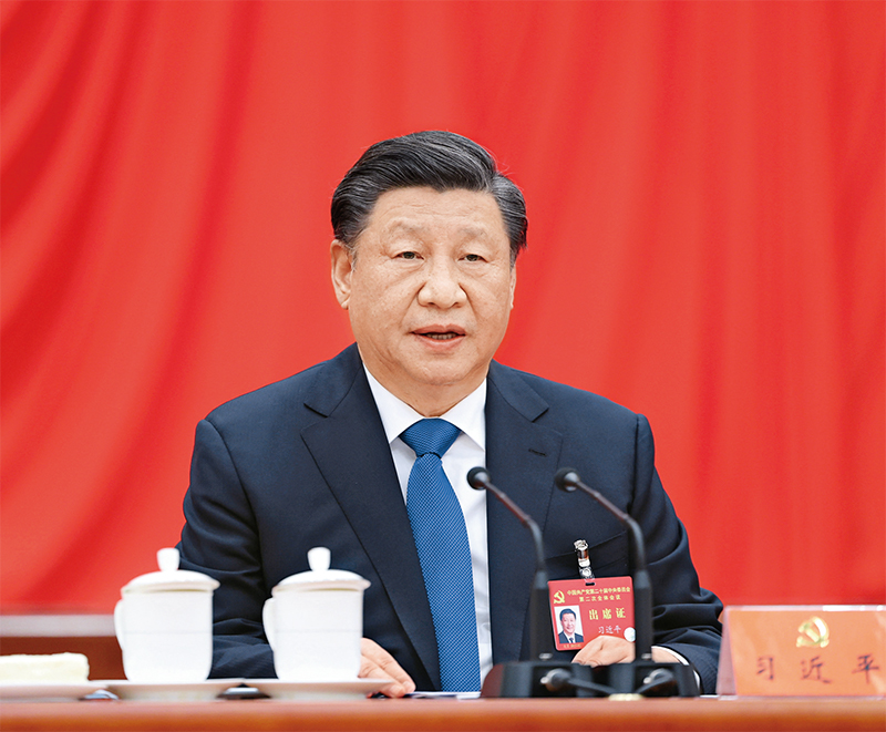 中國共產黨第二十屆中央委員會第二次全體會議，於2023年2月26日至28日在北京舉行。中央委員會總書記習近平作重要講話。 新華社記者 鞠鵬/攝