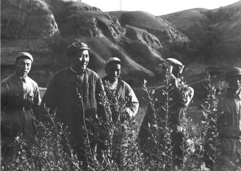 毛泽东转战陕北。（1947年）
