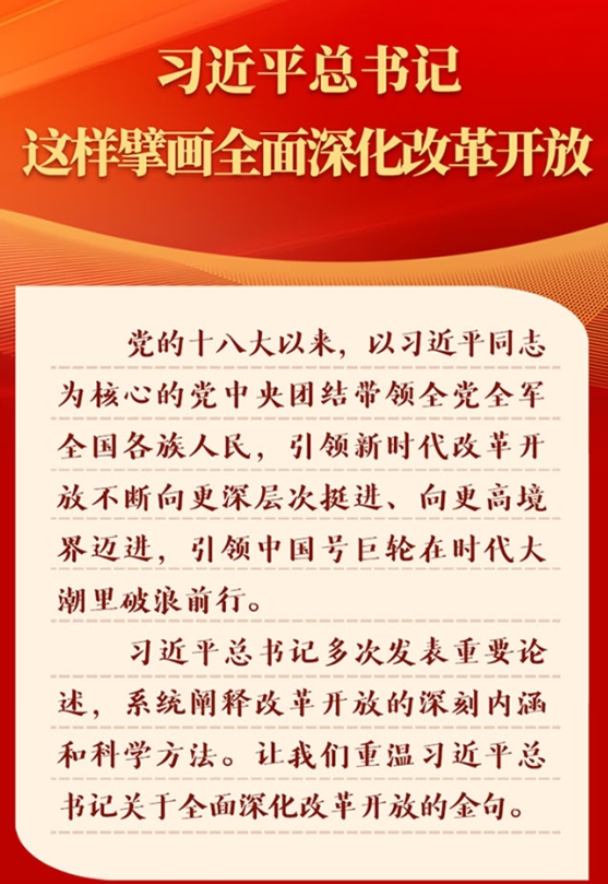 金句 | 习近平总书记这样擘画全面深化改革开放