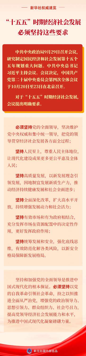新华社权威速览丨“十五五”时期经济社会发展必须坚持这些要求